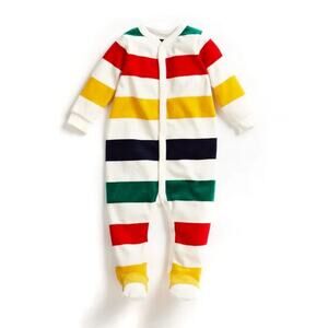 Hudson's Bay Company Baby Romper Sleeper OnePiece HBC Stripes Velour Cotton 3mo